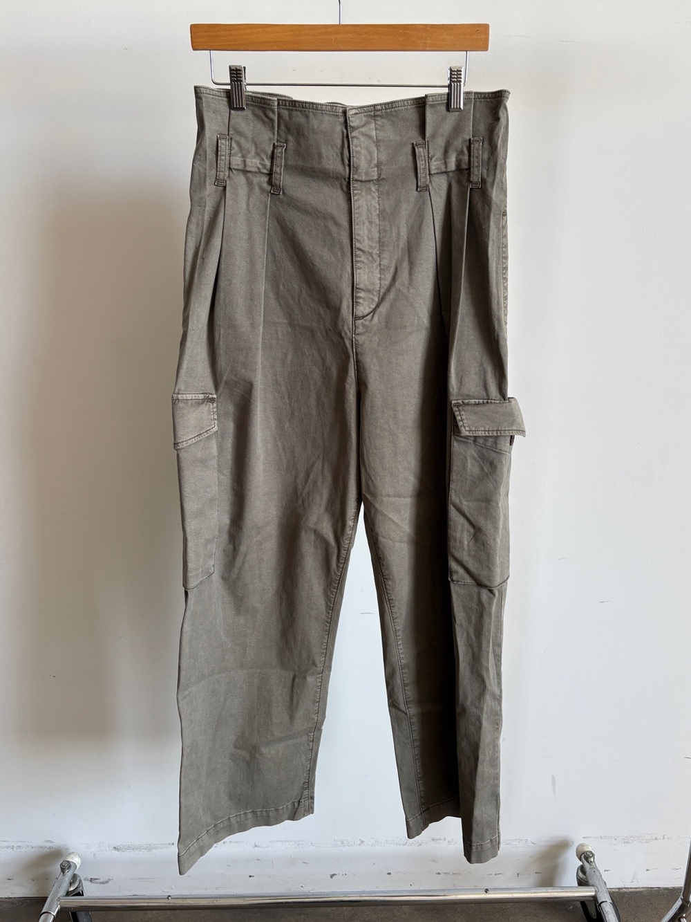 NWOT Agolde Paper Bag Cargo Trousers in Olive Sz 27
